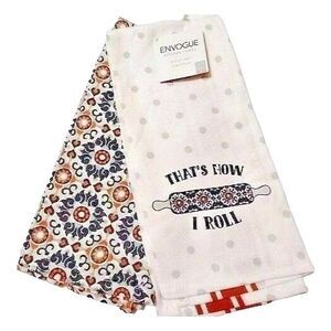 That's How I Roll Kitchen Towels Rolling Pin Medallion Design 2-Piece 18 x 28